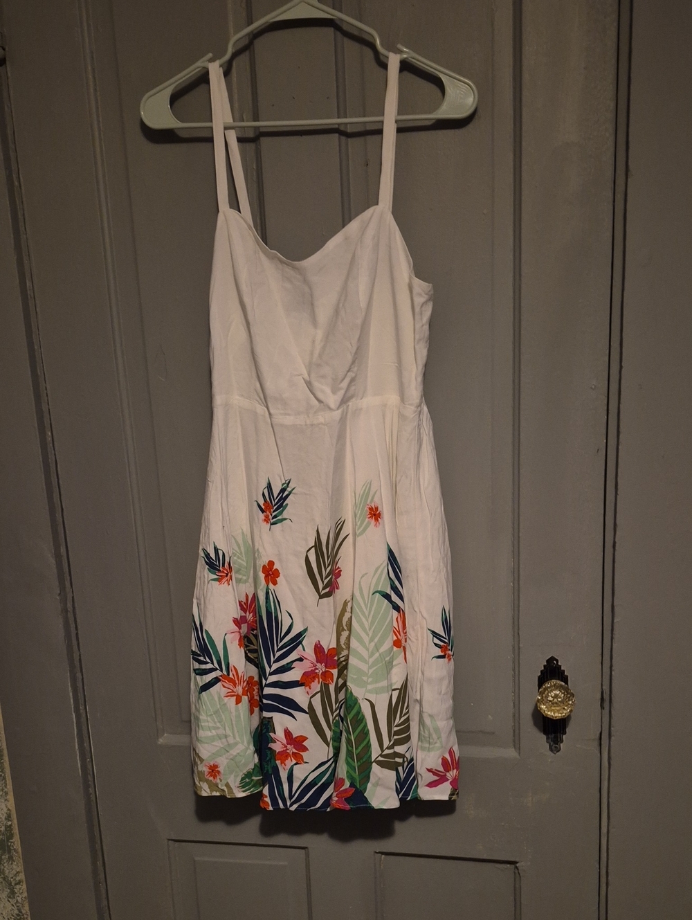 Old Navy White Tropical Print Mini Dress